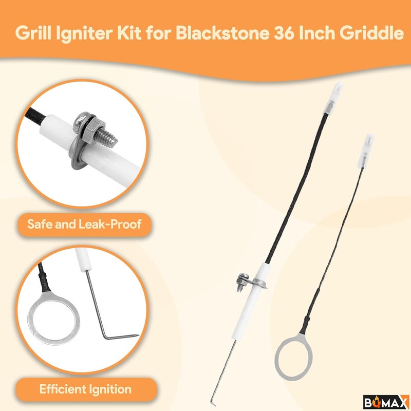 BQMAX Grill Igniter Kit for Blackstone 36 Inch Griddle, Electronic Battery Igniter Kit Grill Igniter Spark Plug Kit for 36 Inch Blackstone igniter Replacement - Image 3